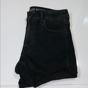 Black jean shorts